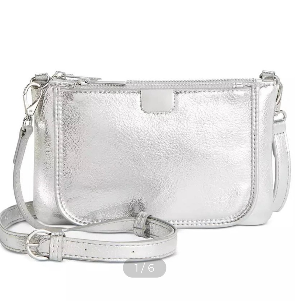 NEW Women’s Style & Co Reina Silver Metallic Crossbody